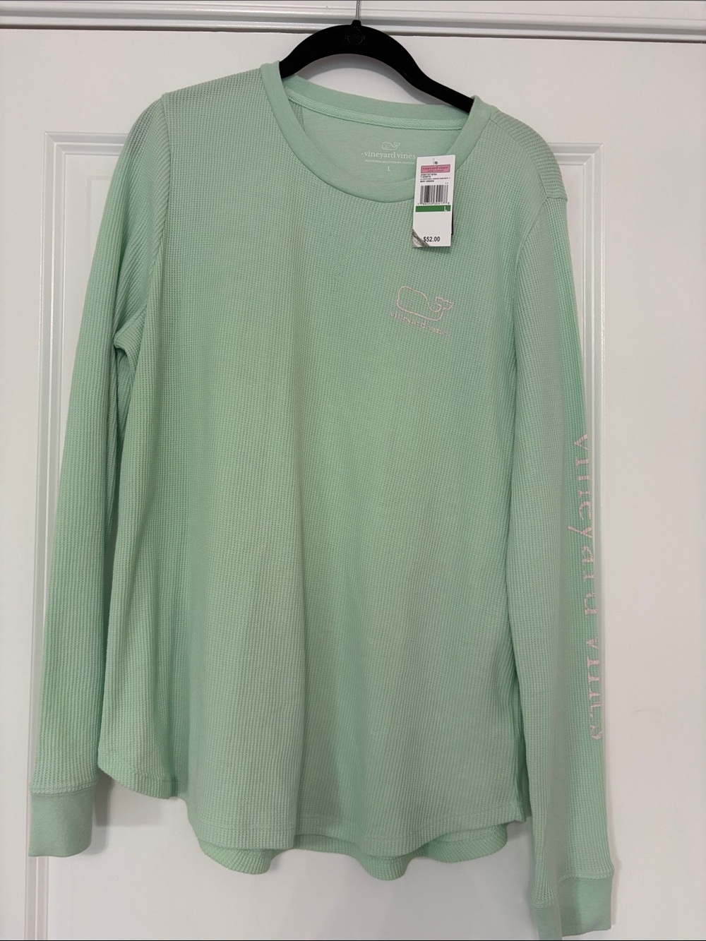 NWT Vineyard Vines Pastel Mint Waffle Thermal Long Sleeve.
